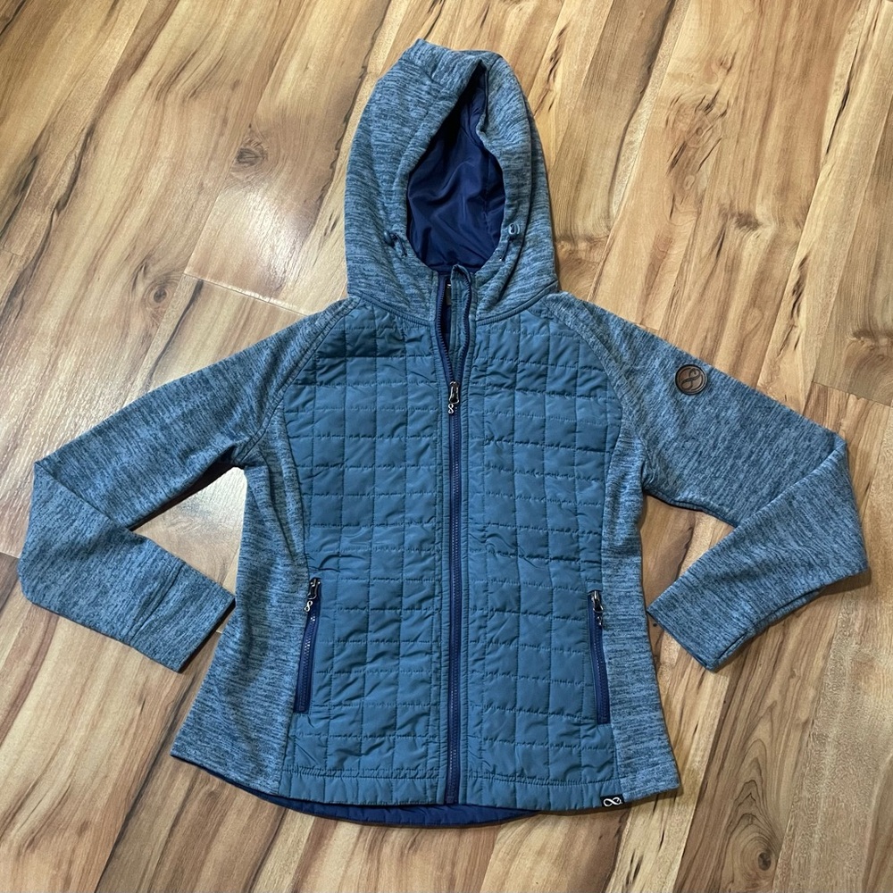 Be Boundless Women's Thermo-Lock Melange Quilted Knit Jacket Blue Size L